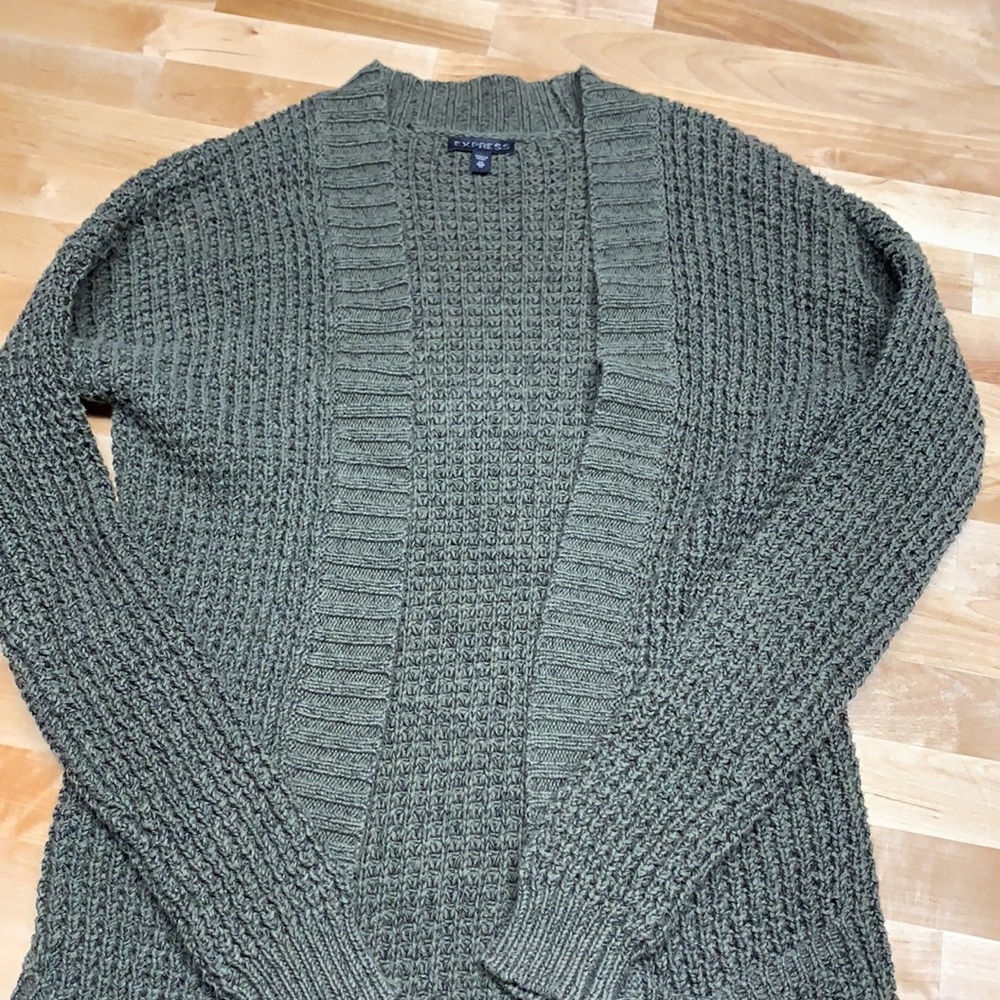 Olive green knitted cardigan